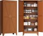 COFaR 5 Tier Metal Kitchen Storage Cabinets, Farmhouse Tall Cabinet by COFAR