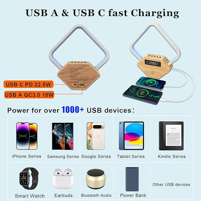 Wood Sunrise Alarm Clock with White Noise Machine 3 Color Night Light 15 - Image 9