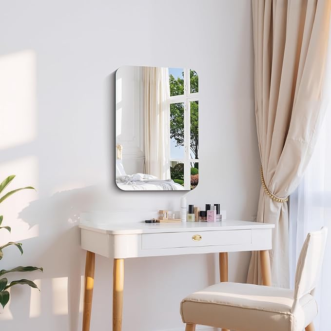 CILIBER Frameless Wall Mirror, HD Shatterproof Vanity Mirror - Image 5