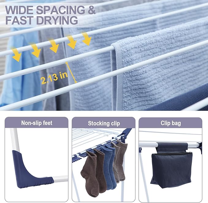 APEXCHASER Clothes Drying Rack Foldable - Image 4