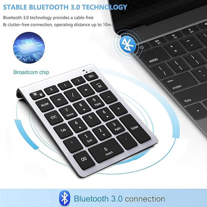 Lekvey Bluetooth Number Pad, 10 Keys Numeric Keypad Portable Wireless Bluetooth - Image 2