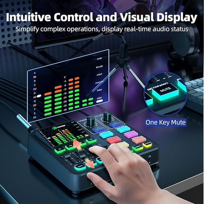 PUPGSIS Gaming Audio Mixer, Audio Interface - Image 6