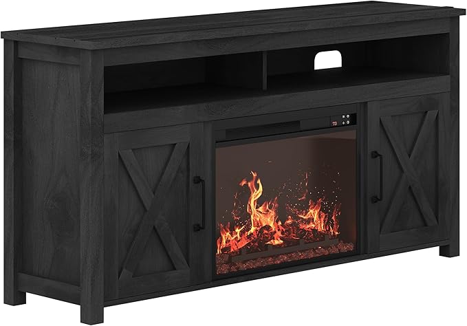 BELLEZE 58" Farmhouse Fireplace TV Stand - Image 10