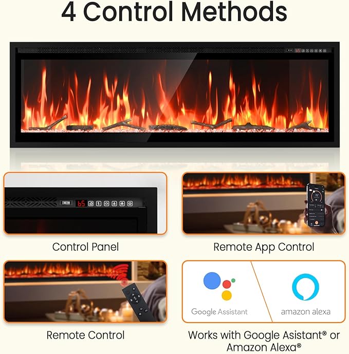 60” Smart Electric Fireplace - Image 2