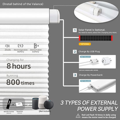 SmartWings Motorized Cellular Shades, Honeycomb Blinds Compatible - Image 7