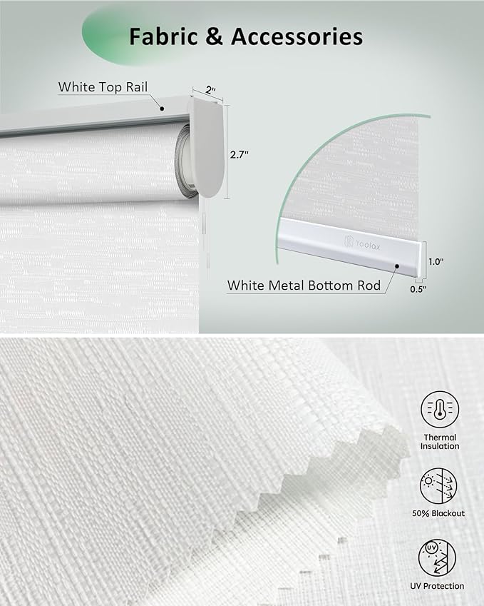 Yoolax Motorized Blinds App Control, Light Filtering Motorized Shades - Image 5