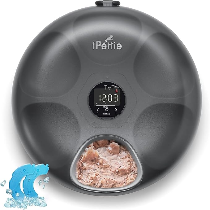 iPettie Donut Frost 6 Meal Cordless Automatic Pet Feeder, Dry & Wet Food by iPettie