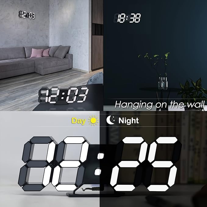 KOSUMOSU Digital Clock 3D LED Wall Clock - Image 5