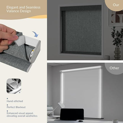 Boolegon Motorized Light Filtering Roller Blinds - Image 6
