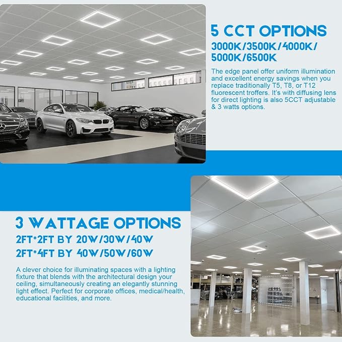 LED Energy Plus 2x2 FT Edge-Lit Frame LED Panel Lights, 5CCT Selectable - Image 5