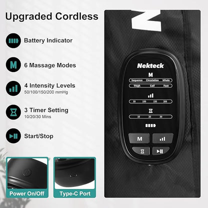 Nekteck Cordless Leg Compression Massager, FSA Eligible Massage Tools - Image 4