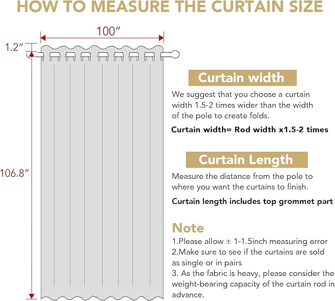 H.VERSAILTEX Linen Blackout Curtains Durable Thick Textured Linen Look 100% - Image 2
