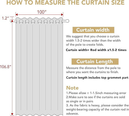 H.VERSAILTEX Linen Blackout Curtains Durable Thick Textured Linen Look 100% - Image 2