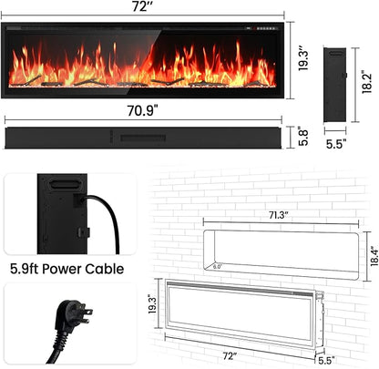 72” Smart Electric Fireplace - Image 8