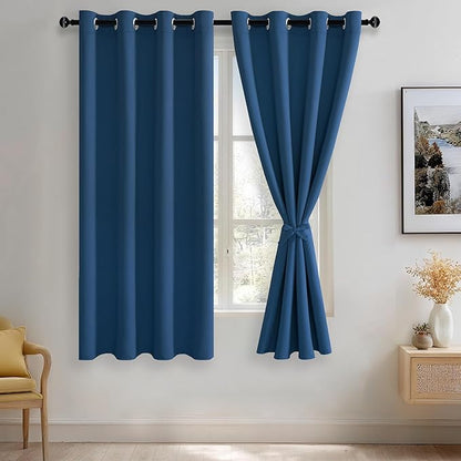 JIUZHEN Blackout Curtains with Tiebacks-Thermal Insulated, Light Blocking/Noise by JIUZHEN