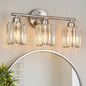 FDPBY Modern 3 Light Crystal Vanity Light, Brushed Nickel Vertical Bathroom by FDPBY