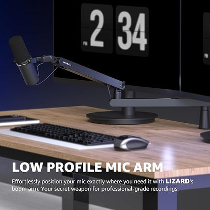 IXTECH Mic Arm Desk Mount, Low Profile 360° Swivel Mic Boom Arm, Adjustable - Image 3