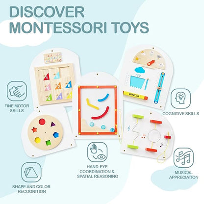 Monläurd® Cloud Montessori Busy Board, Sensory Board, Wooden Toys, Wall Toys - Image 4