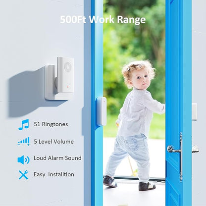 Wireless Door Chime, Door Open Sensor Alarm When Entry Business/Office/Store - Image 2