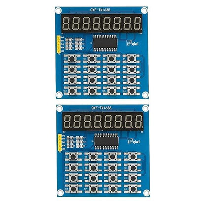 2PCS TM1638 LED Display 8Bit Digital Tube Module 16 Keys 3-Wire Control Keyboard by UCCKEYI