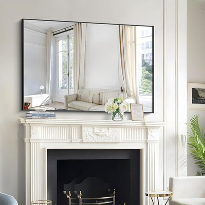 Bathroom Black Mirror, 36x55in Black Rectangle Mirror - Image 9