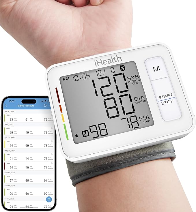 iHealth Push Wrist Blood Pressure Monitor, Digital Bluetooth Blood Pressure by iHealth