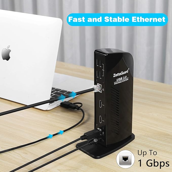 ZettaGuard USB 3.0 and USB-C Universal Laptop Docking Station - Image 5