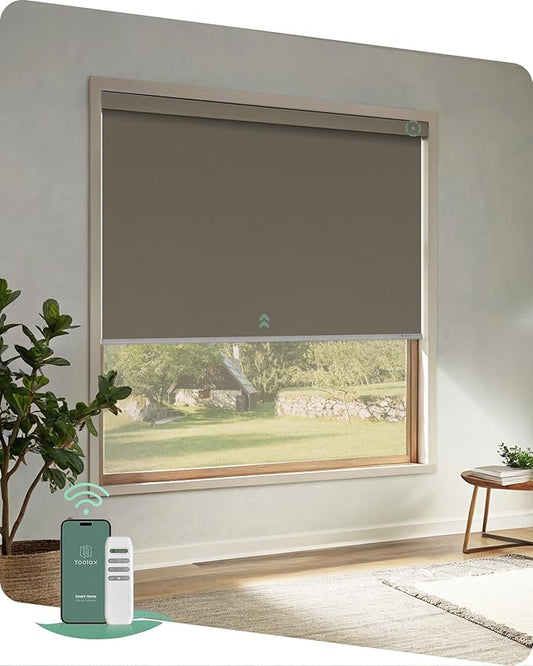 Yoolax Motorized Blinds with Remote, Automatic Roller Shades Cordless Electric by Yoolax