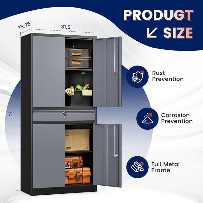 Yizosh Metal Garage Storage Cabinet - Image 3