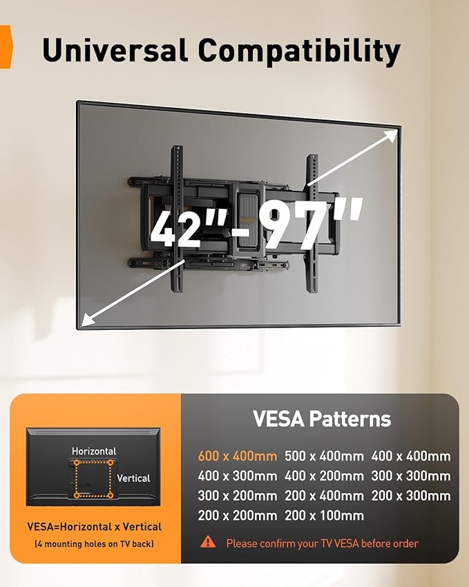 Perlegear Full Motion TV Wall Mount - Image 2