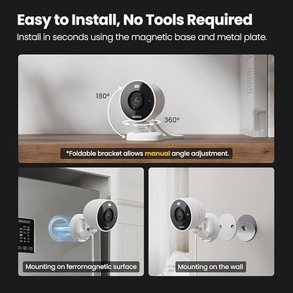 2K Security Camera Indoor/Outdoor, Pet Camera, Baby Monitor, Magnetic Mount - Image 2
