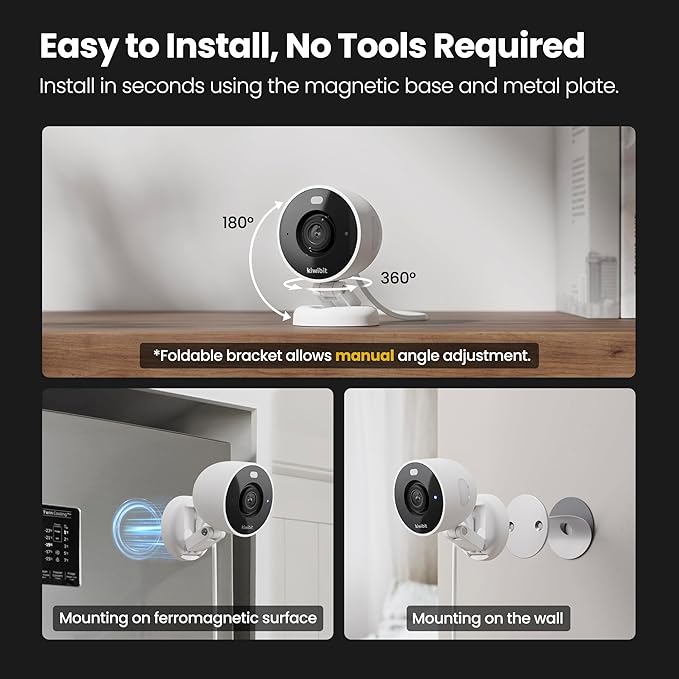 2K Security Camera Indoor/Outdoor, Pet Camera, Baby Monitor, Magnetic Mount - Image 2