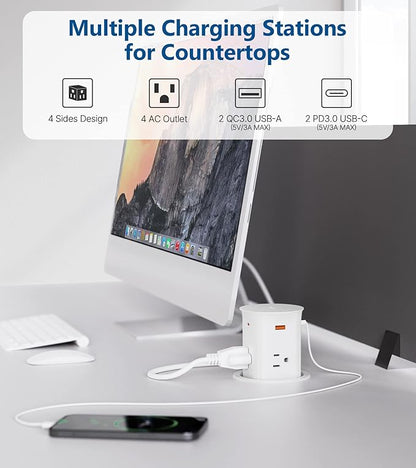 Pop Up Outlet for Countertop, Recessed Power Strip, Power Grommet 3.15 inch - Image 2