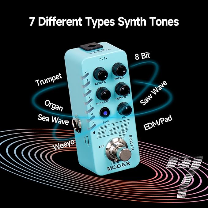 MOOER E7 Polyphonic Guitar Synth Pedal Electronic Synthesizer, 7 Guitar - Image 2