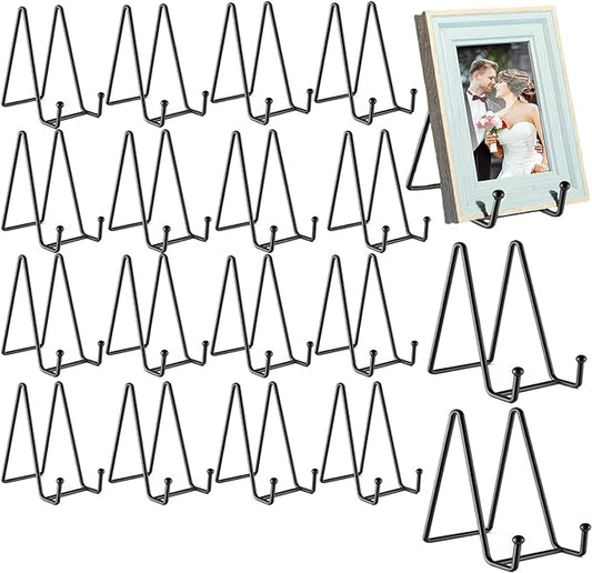 18 pcs 4.5in Plate Stands for Display, Metal Plate Holders Display Stands Can by 24ozRibbedGlassCup