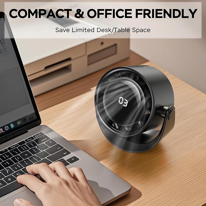 MORECORE Desk Fans for Bedroom, Strong Airflow Turbo Quiet Small USB Fan - Image 4