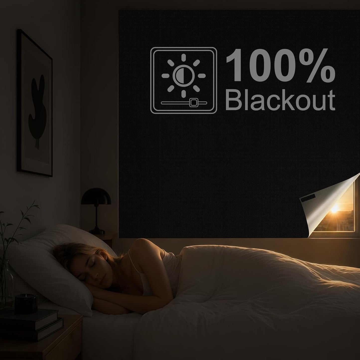Serlmwnt 100% Blackout Bedroom Curtains, No-Drill, Customizable Blackout Curtains (Suitable for Bedrooms, Home Theaters, RVs) (57" W x 118" H)