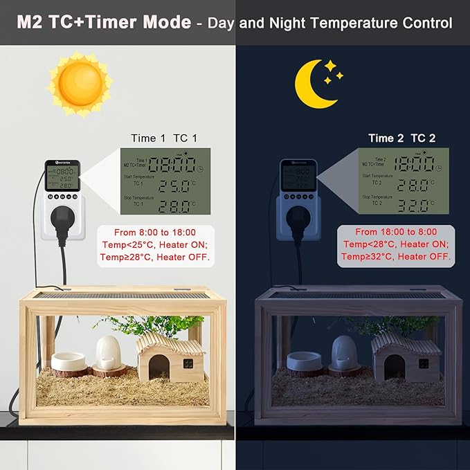KETOTEK Digital Day/Night Temperature Controller 120V, Thermostat Outlet Plug - Image 5