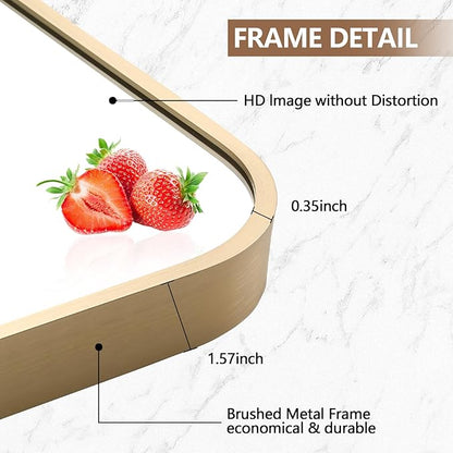 Gold Mirror, 24x36 Inch Framed Rectangle Mirror - Image 3