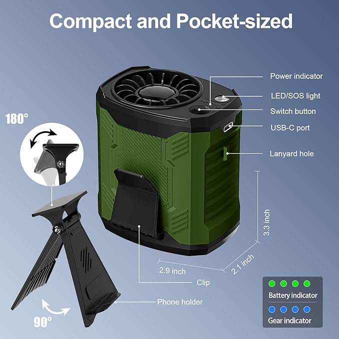FlarePoint Portable 4-in-1 Waist/Neck/Desk Fan - Image 7