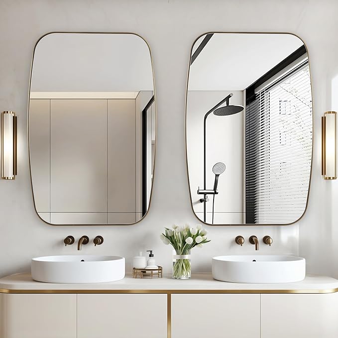 Oval Mirrors for Bathroom, Brushed Gold Oblong Bathroom Wall Mounted Modern - Image 7