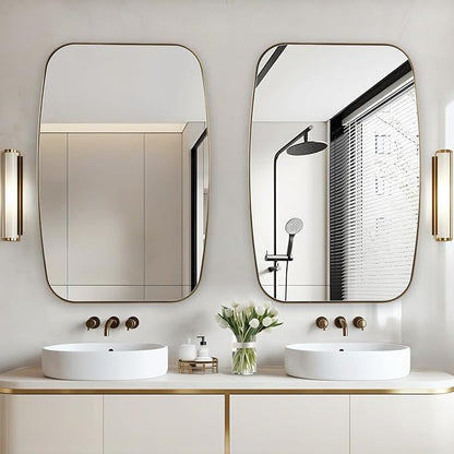 Oval Mirrors for Bathroom, Brushed Gold Oblong Bathroom Wall Mounted Modern - Image 3