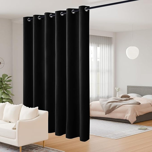 JIUZHEN Blackout Sliding Door Room Divider Curtain, Noise Reducing Window by JIUZHEN