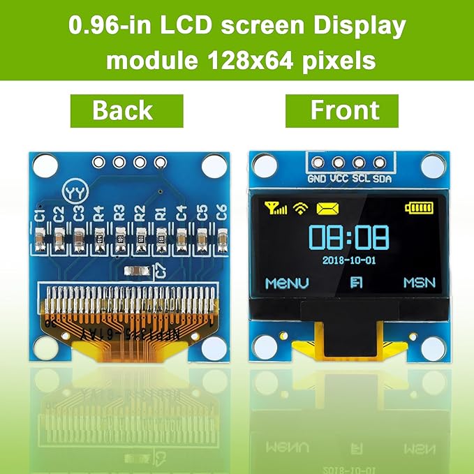 EPLZON 5 Pack 0.96 inch OLED IIC Display Module 128x64 Pixel Mini Self-Luminous - Image 2
