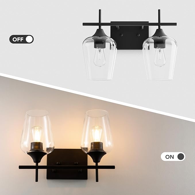 VONLUCE Bathroom Vanity Light, 2 Light Bathroom Light Fixture Over Mirror - Image 2