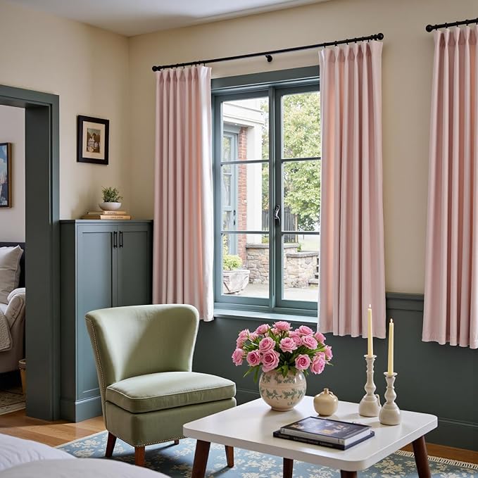 Lazzzy Velvet Blackout Curtains Thermal Insulated Room Window Drapes Super Soft - Image 6