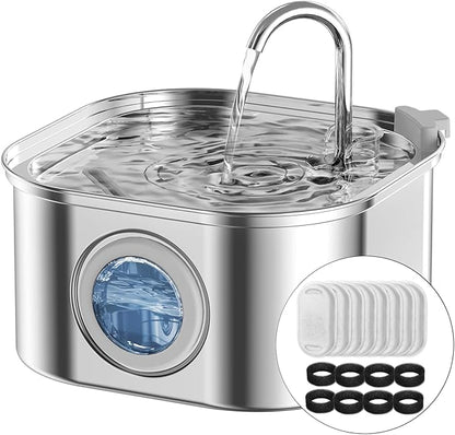 Cat Water Fountain Stainless Steel: 108oz/3.2L Automatic Pet Water Fountain by TheBestPetConsultant