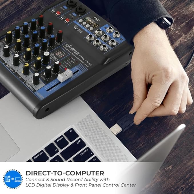 Pyle Professional Audio Mixer Sound Board Console System- Interface 4 Channel - Image 5