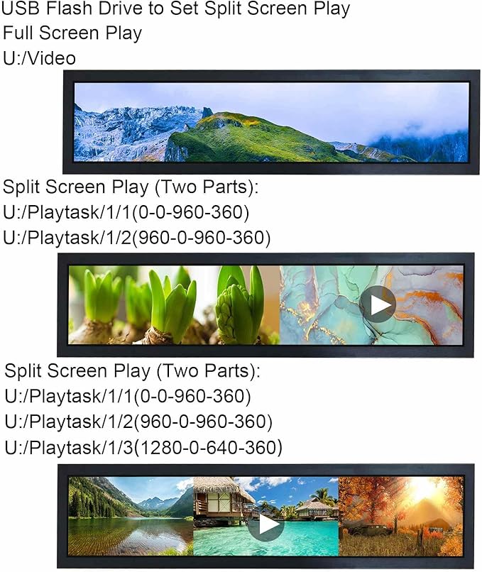VSDISPLAY 28'' Advertising LCD Monitor 1920x360 IPS Stretched Bar Screen - Image 8