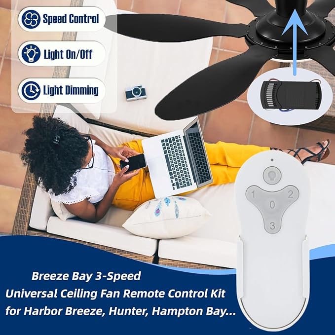 KUJCE10311/ KUJCE10712 Ceiling Fan Remote Control Kit - Image 2